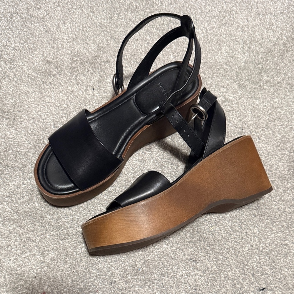 Vince. Black and Brown Platform Sandals